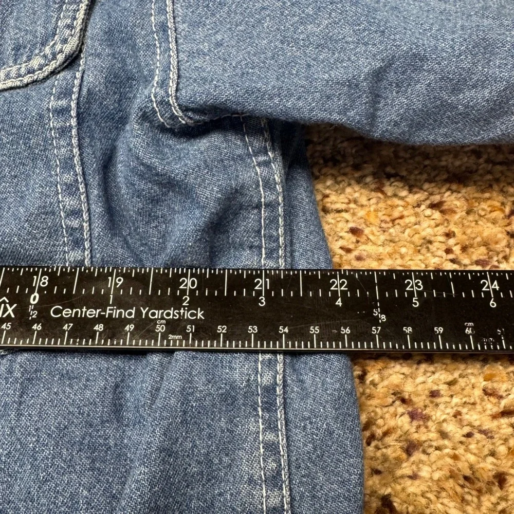 Levi Strauss Mens Denim Shirt Jacket Fleece Lined Blue Plaid Medium RN107622 - Picture 8 of 9